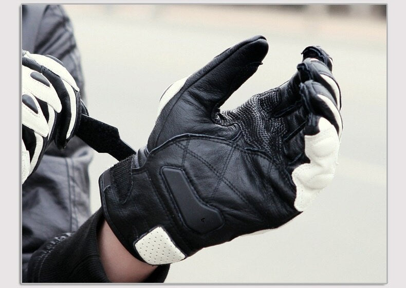 Motorcycle Gloves black Racing Genuine Leather Motorbike white Road Racing Team Glove men summer winter eprolo