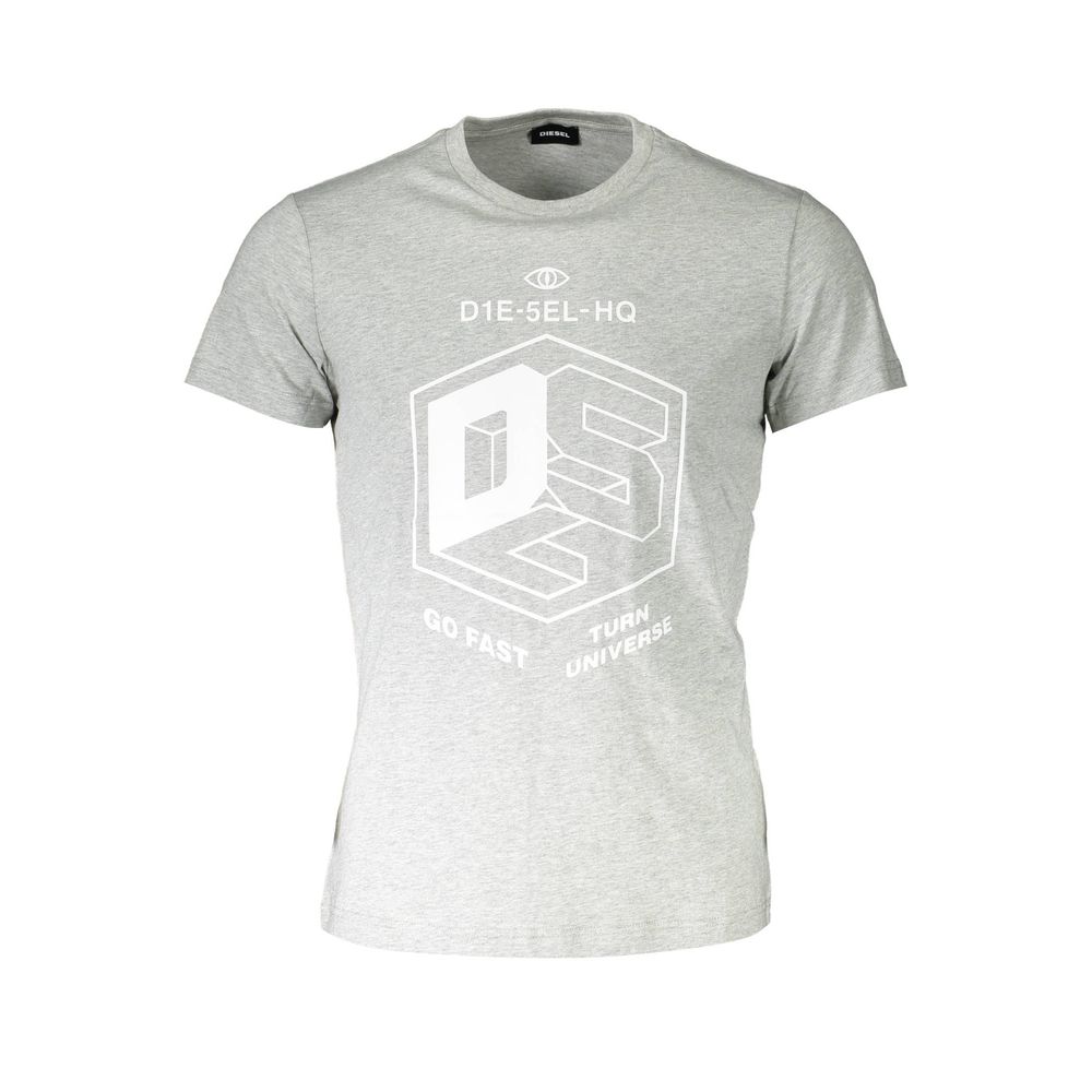 Diesel Grigio Cotton Men T-Shirt Diesel