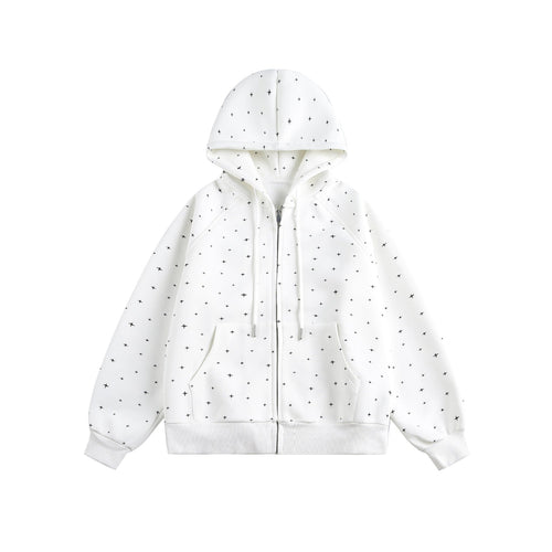 All-Over Print Loose Hooded Zip-Up Sweatshirt for Men and Women eprolo