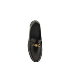 Versace Black Calf Leather Bos Taurus Slip-On Loafers - VELORIA - Thread of Generations