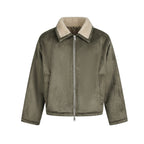 Brown lambhair coat for men eprolo