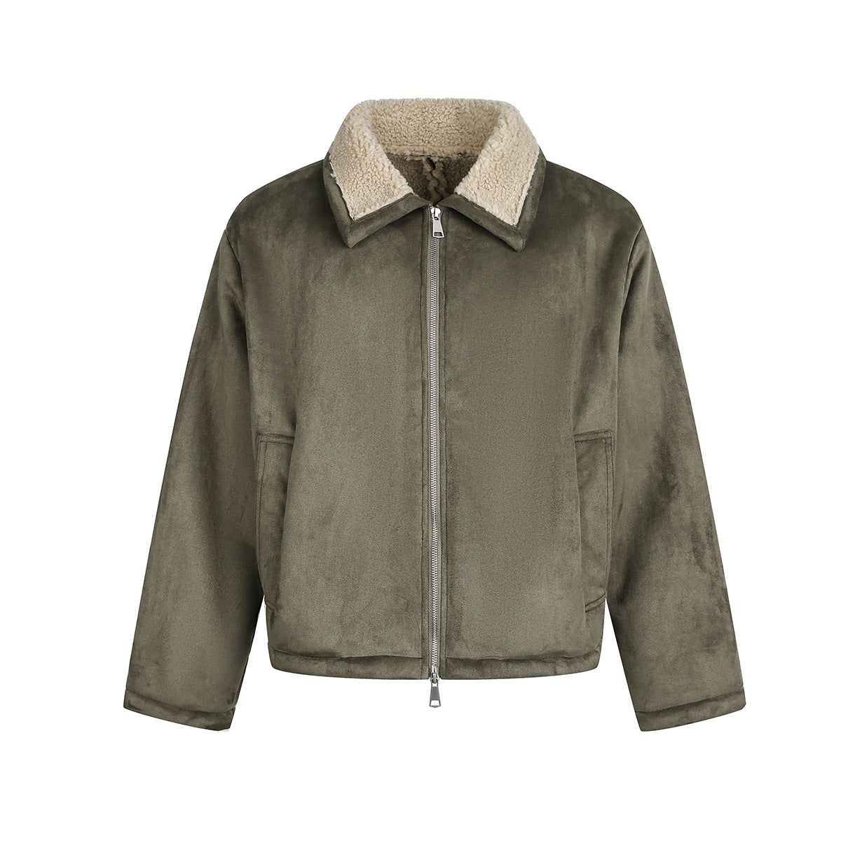 Brown lambhair coat for men eprolo