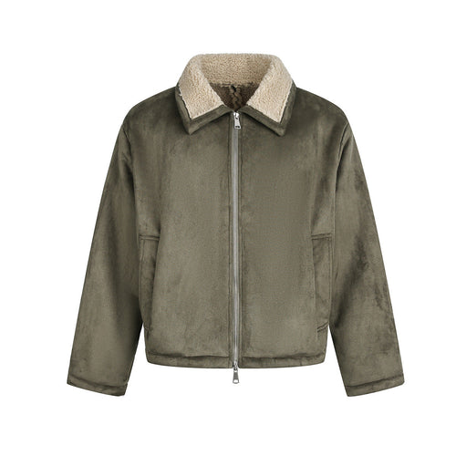 Brown lambhair coat for men eprolo