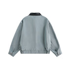 Multi-Pocket Spliced Leather Collar Loose All-Match Work Jacket Men eprolo
