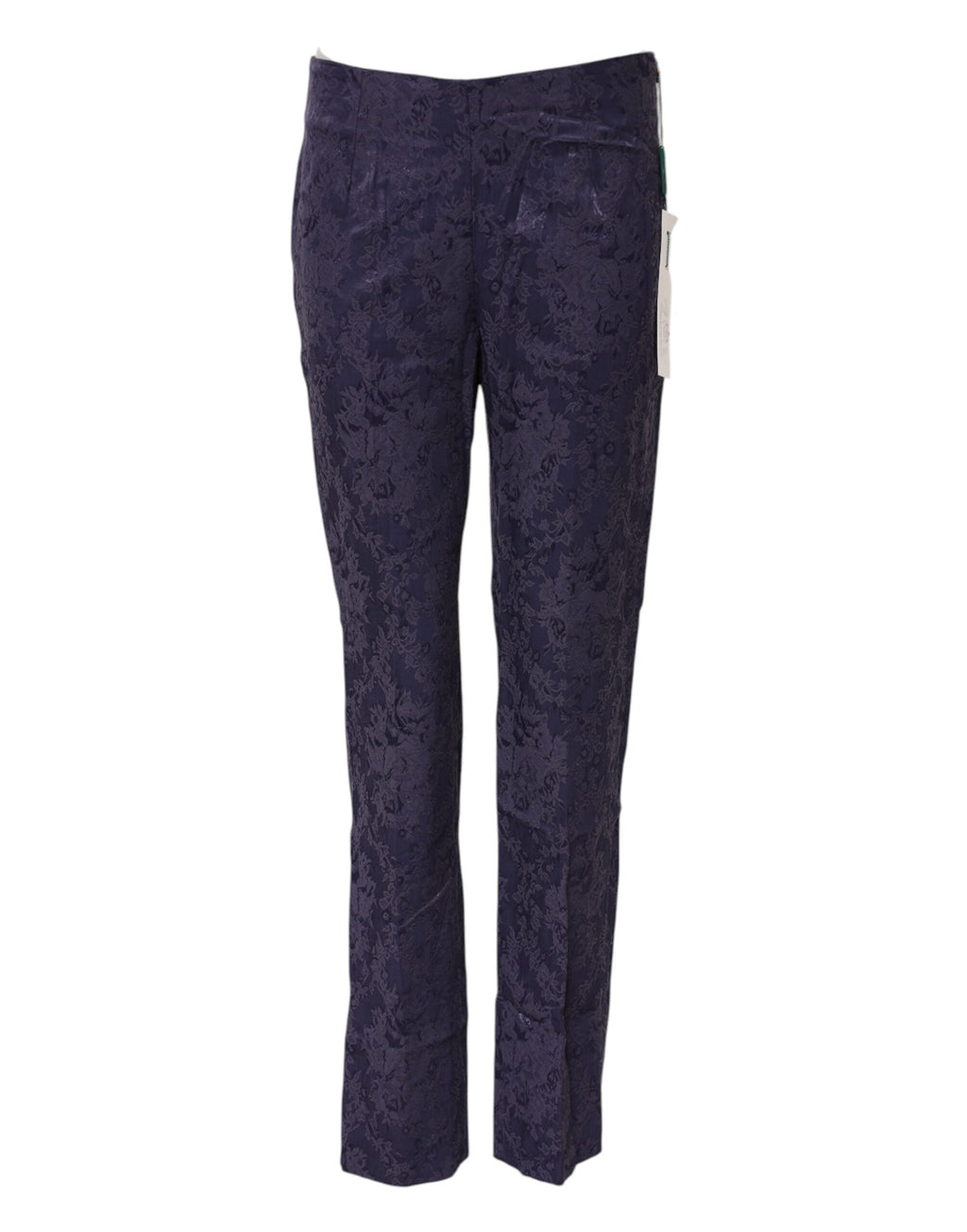 BENCIVENGA Purple Jacquard High Waisted Pants BENCIVENGA