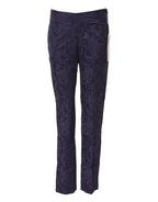 BENCIVENGA Purple Jacquard High Waisted Pants BENCIVENGA