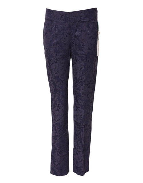 BENCIVENGA Purple Jacquard High Waisted Pants BENCIVENGA