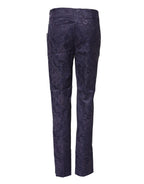 BENCIVENGA Purple Jacquard High Waisted Pants BENCIVENGA