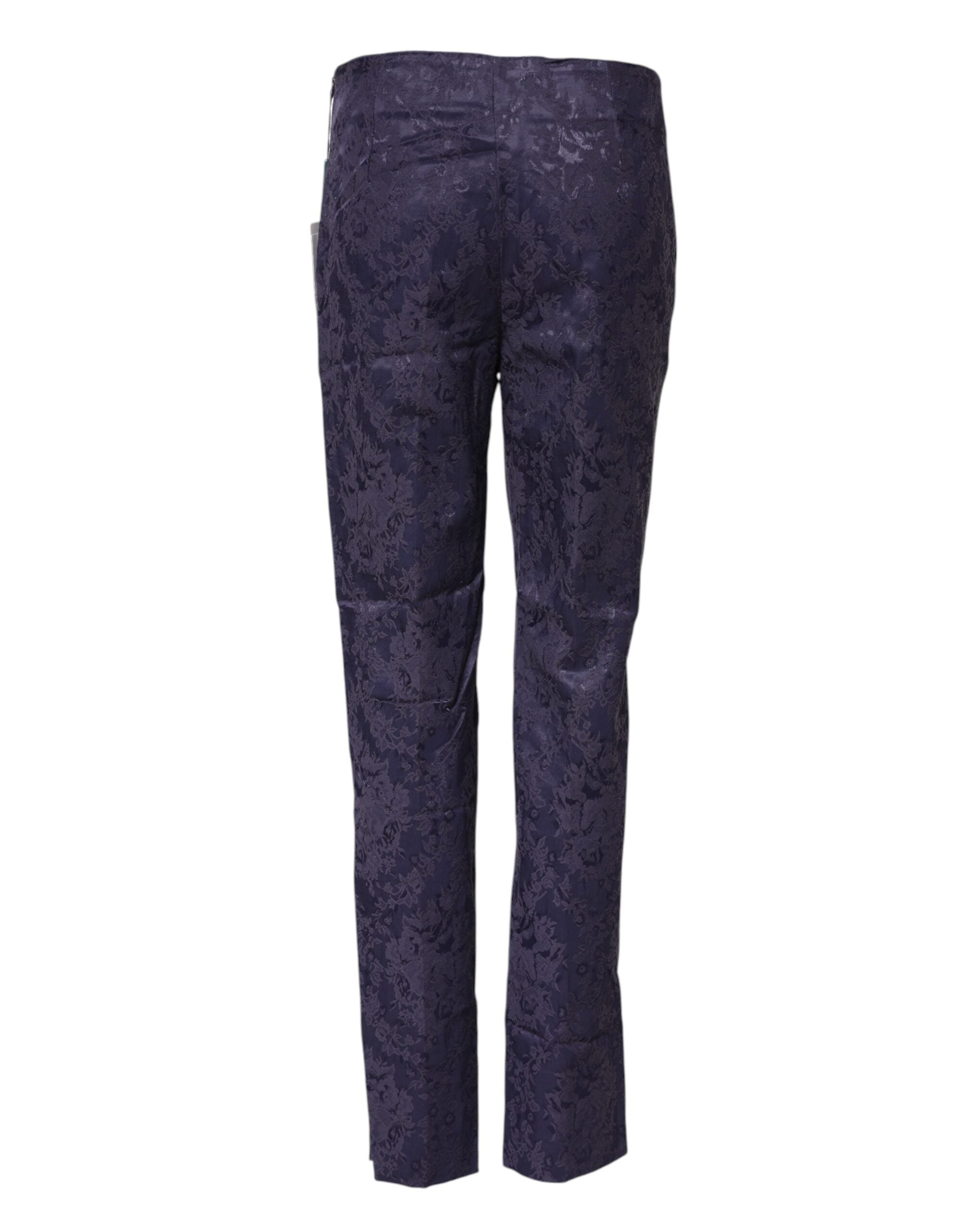 BENCIVENGA Purple Jacquard High Waisted Pants BENCIVENGA