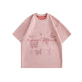 Butterfly letter printed suede short sleeved T-shirt for men eprolo