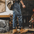 American Retro Classic-inspired men's jeans with a modern fit and durable construction. The rich indigo wash and quality denim hold their shape through everyday wear, making them a versatile wardrobe essential. LittleYogaSocks