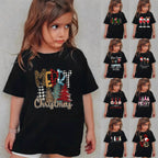 Combed Cotton New Christmas Children's Short Sleeve Girls' T-Shirt Kids Clothing Boys' Short Sleeve eprolo