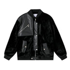 Fur jacket leather splicing motorcycle jacket for men eprolo