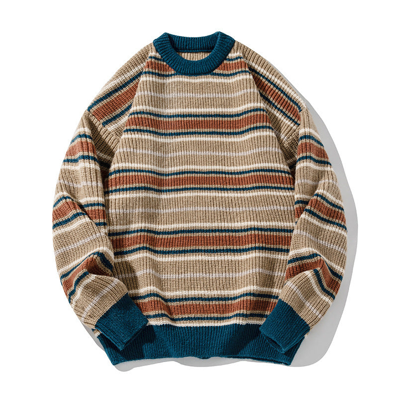 Striped round neck sweater for men eprolo