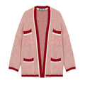 Double Woven Thickened Wool Blend Red White Color Matching Small Fragrance Knitting Cardigan Coat Women eprolo