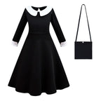 Girls' Fashion Simple Lapel Print Dress LittleYogaSocks
