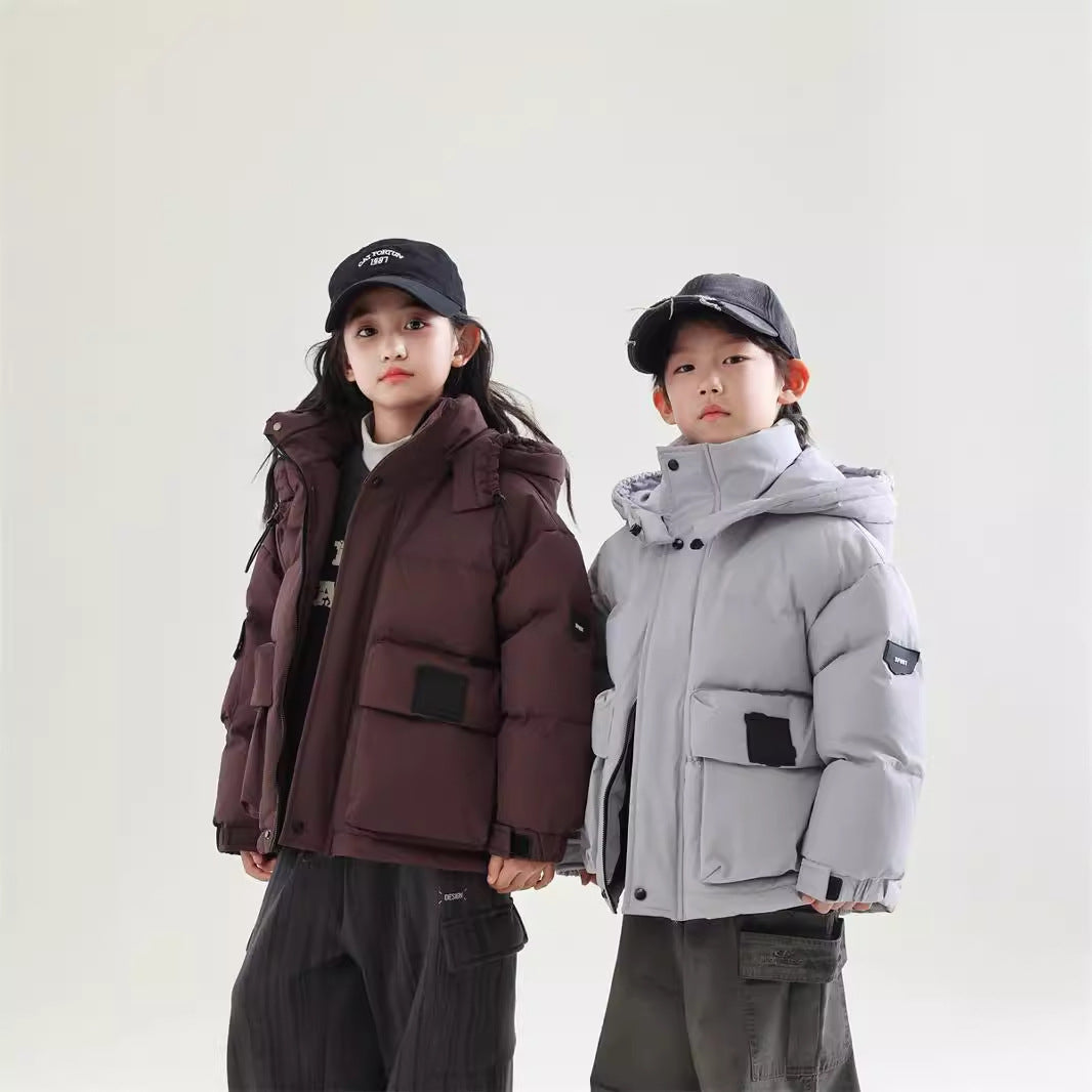 Children's White Duck Down Warm Coat Winter Boys' New LittleYogaSocks