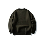 Trend Round Neck Knit Sweater Men Loose Casual Color Block Letter Sweater eprolo