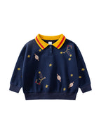 Planet embroidery children's sweater LittleYogaSocks
