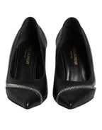 Saint Laurent White Black Leather Pointed Toe Heels Shoes Saint Laurent