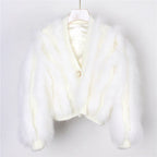 Winter New Fox Car Strip Sweater Women's Ultra-Short Cardigan Waistcoat Light Luxury eprolo