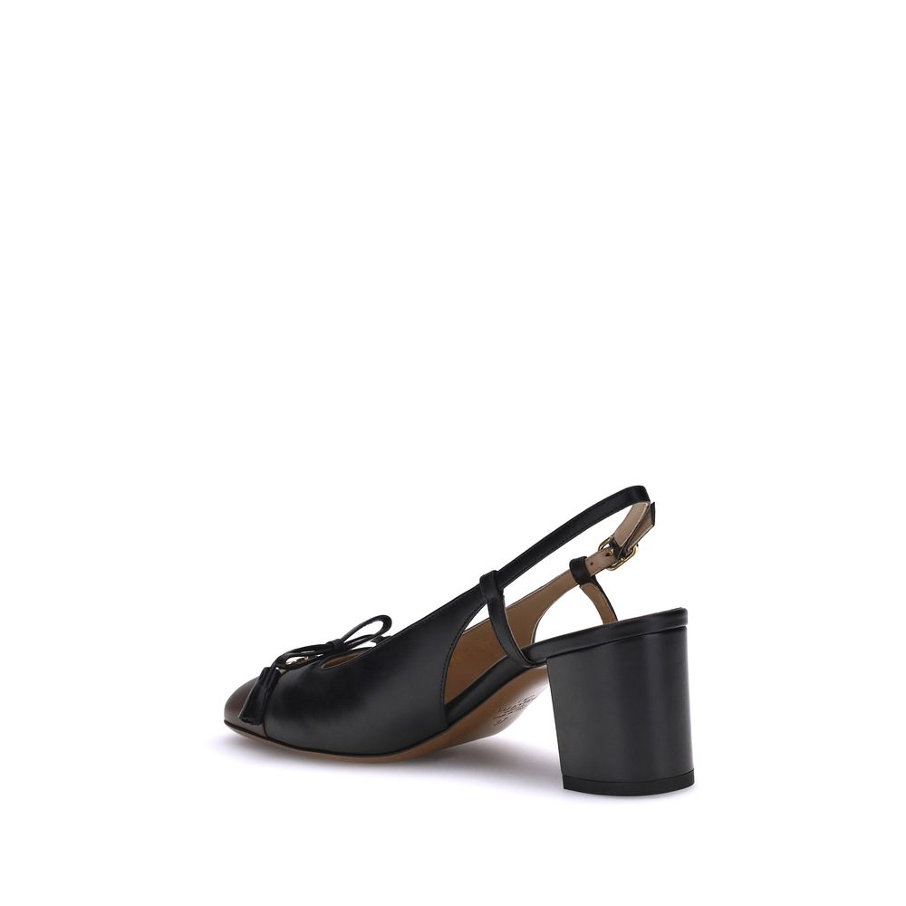 Valentino Garavani Black Goatskin Mid Heel Pumps Valentino Garavani
