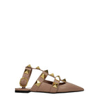 Valentino Garavani Pink Leather Flat Sandals Valentino Garavani