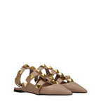 Valentino Garavani Pink Leather Flat Sandals Valentino Garavani