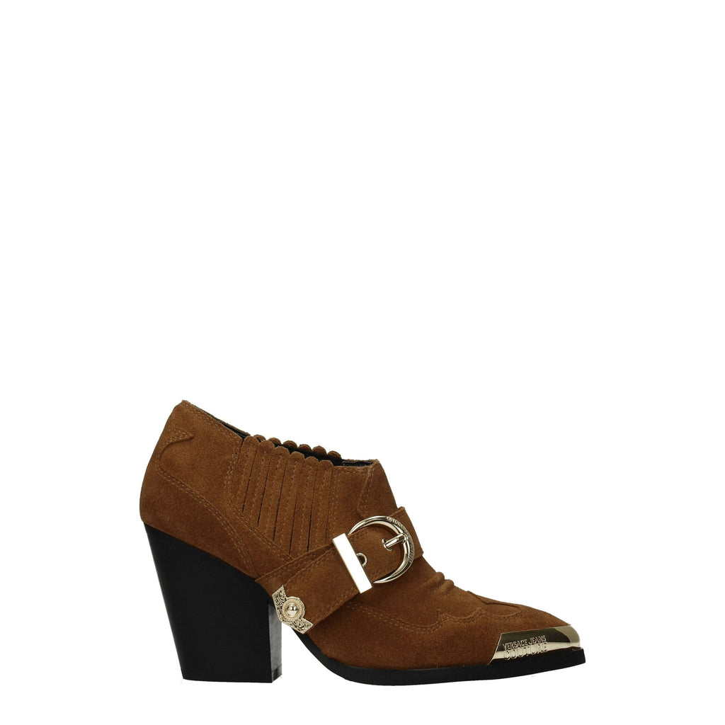 Versace Jeans Brown Leather Ankle Boots Versace Jeans