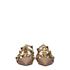 Valentino Garavani Pink Leather Flat Sandals Valentino Garavani