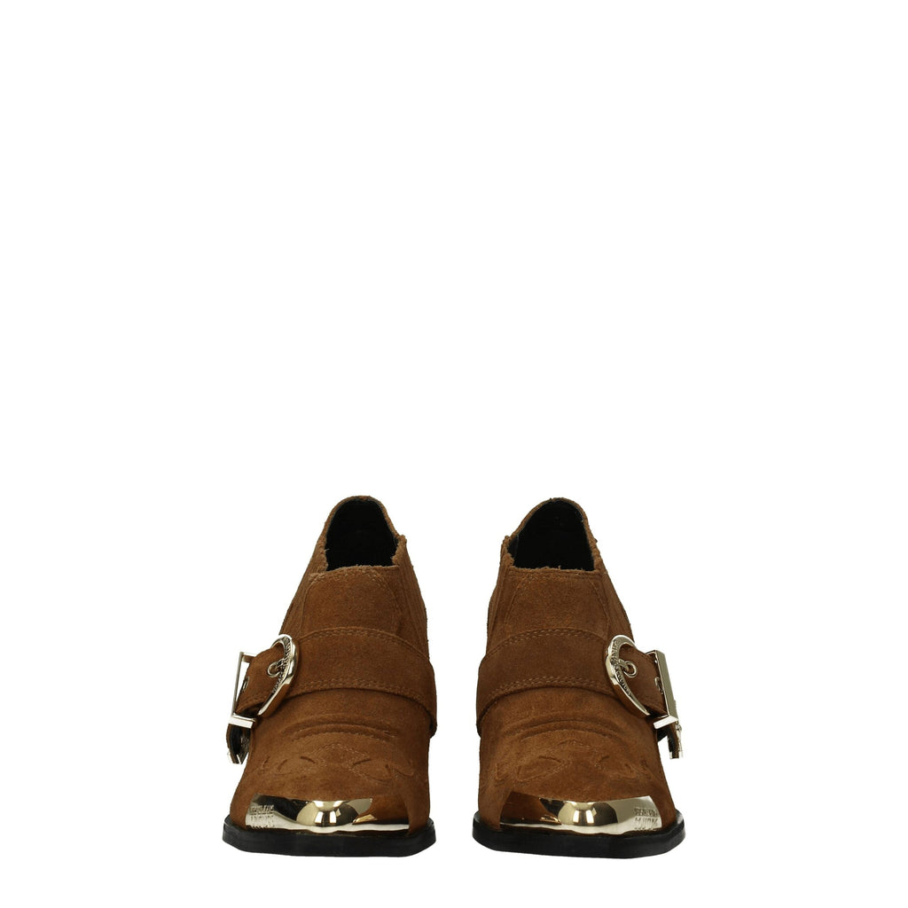 Versace Jeans Brown Leather Ankle Boots Versace Jeans