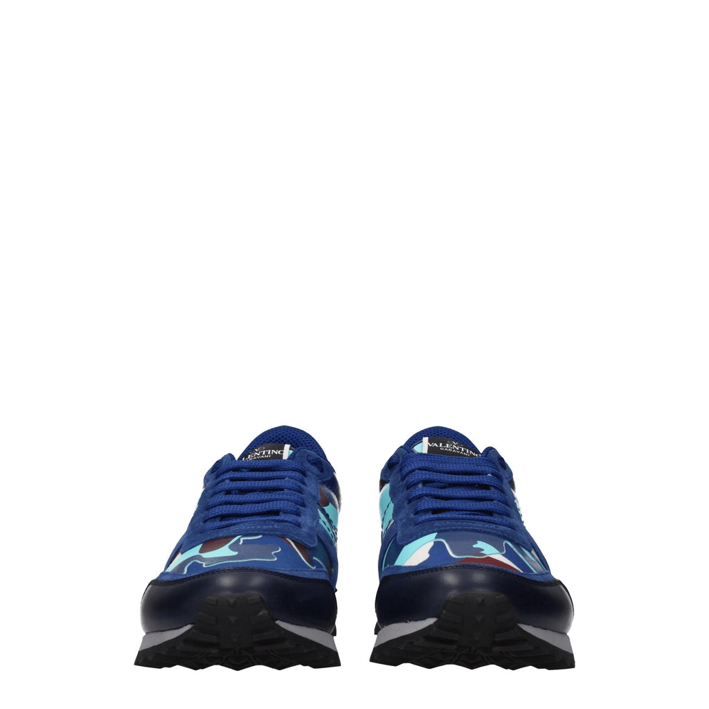 Valentino Garavani Blue Leather Athletic Sneakers Valentino Garavani