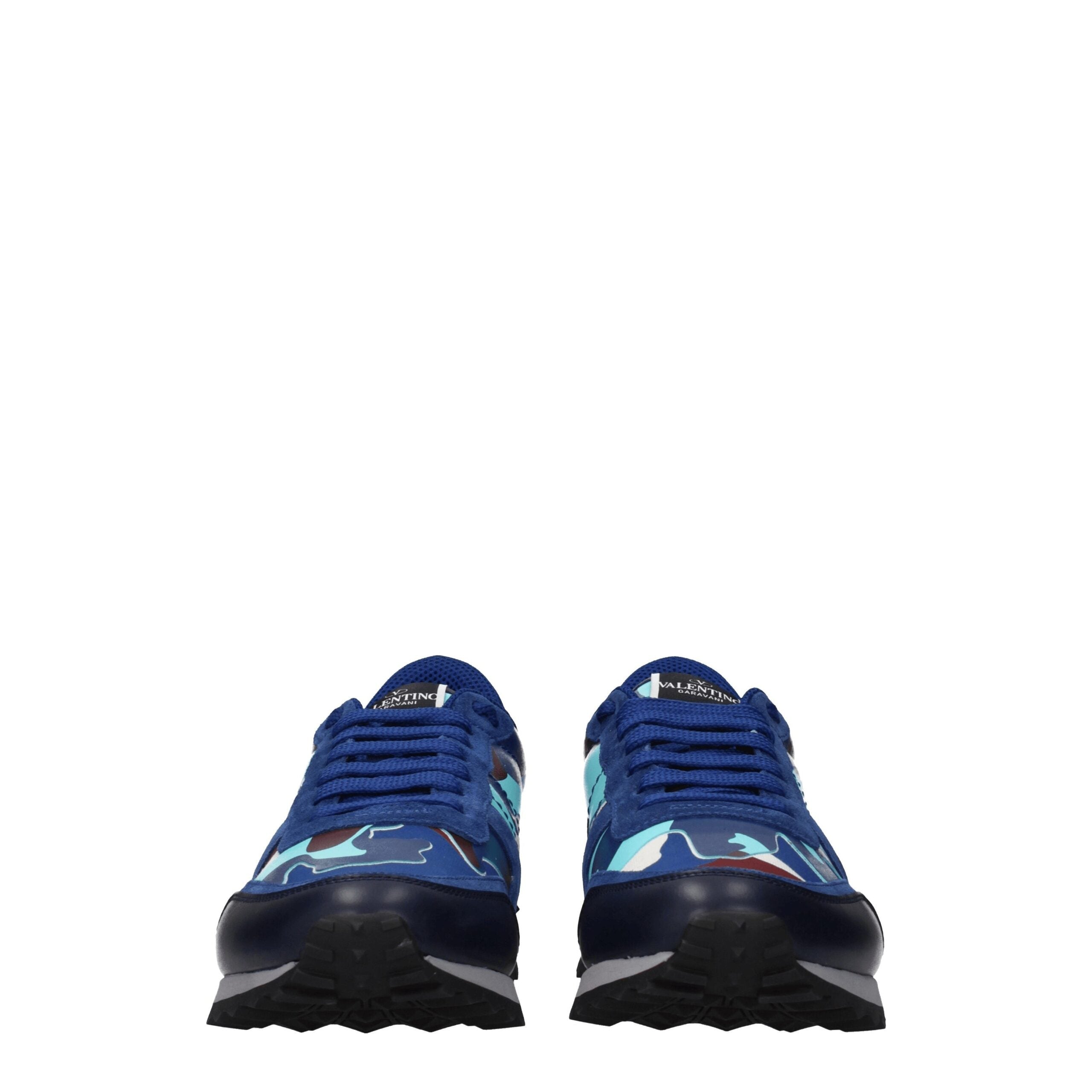 Valentino Garavani Blue Leather Athletic Sneakers Valentino Garavani