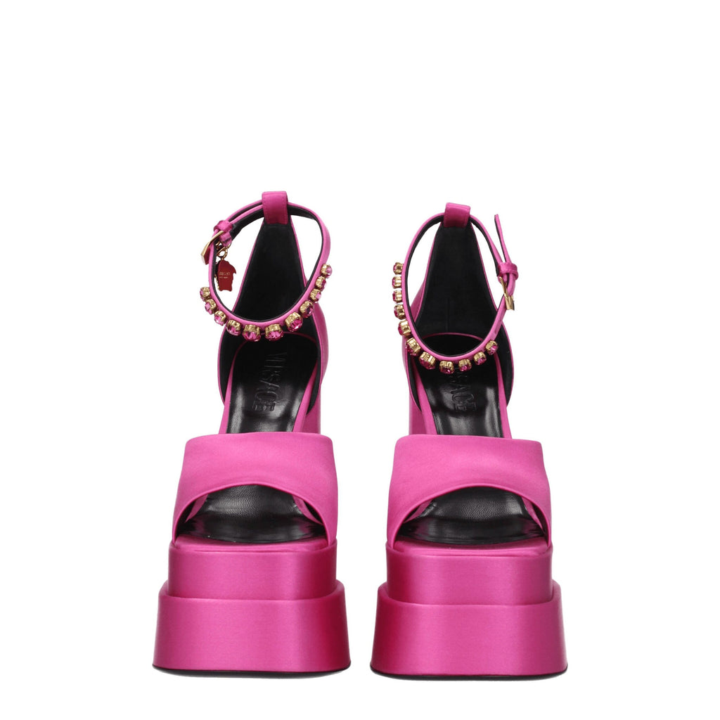 Versace Pink Satin Platform Sandals - VELORIA - Thread of Generations