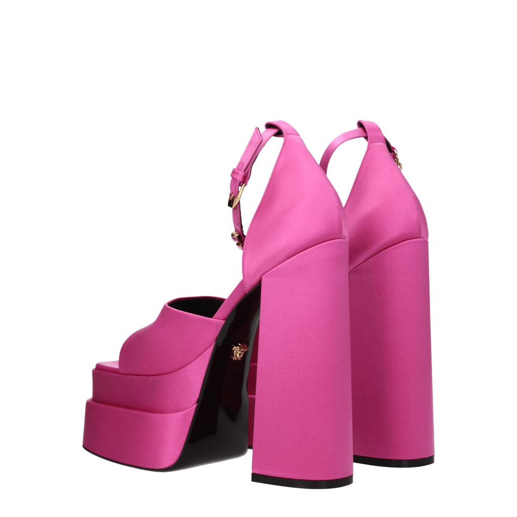 Versace Pink Satin Platform Sandals - VELORIA - Thread of Generations