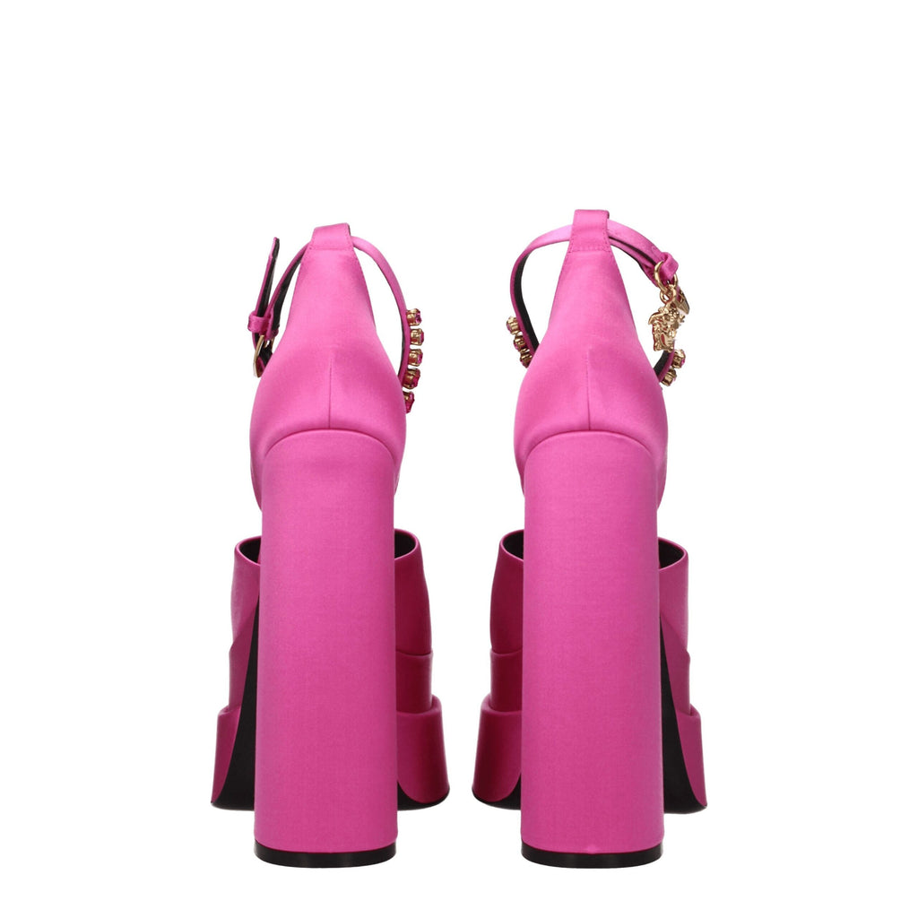 Versace Pink Satin Platform Sandals - VELORIA - Thread of Generations