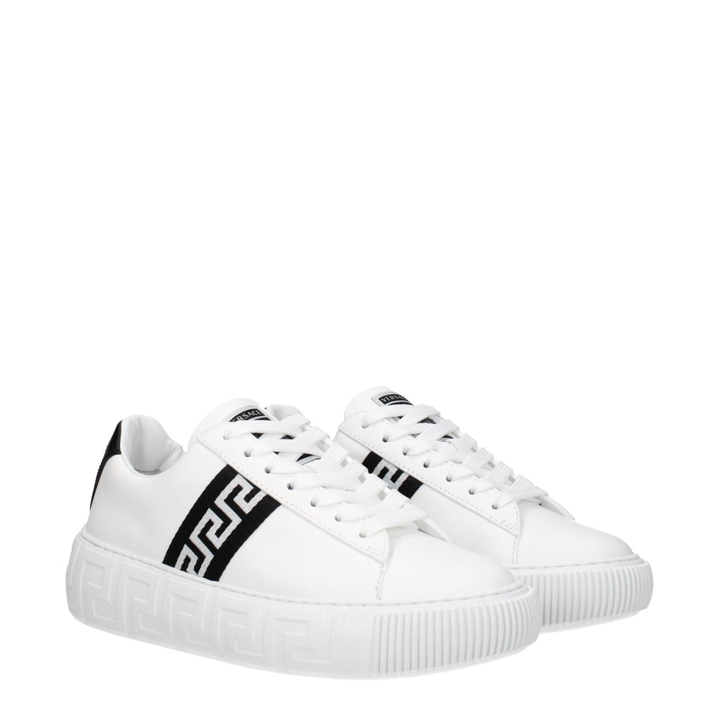 Versace White Leather Low Top Sneakers Versace