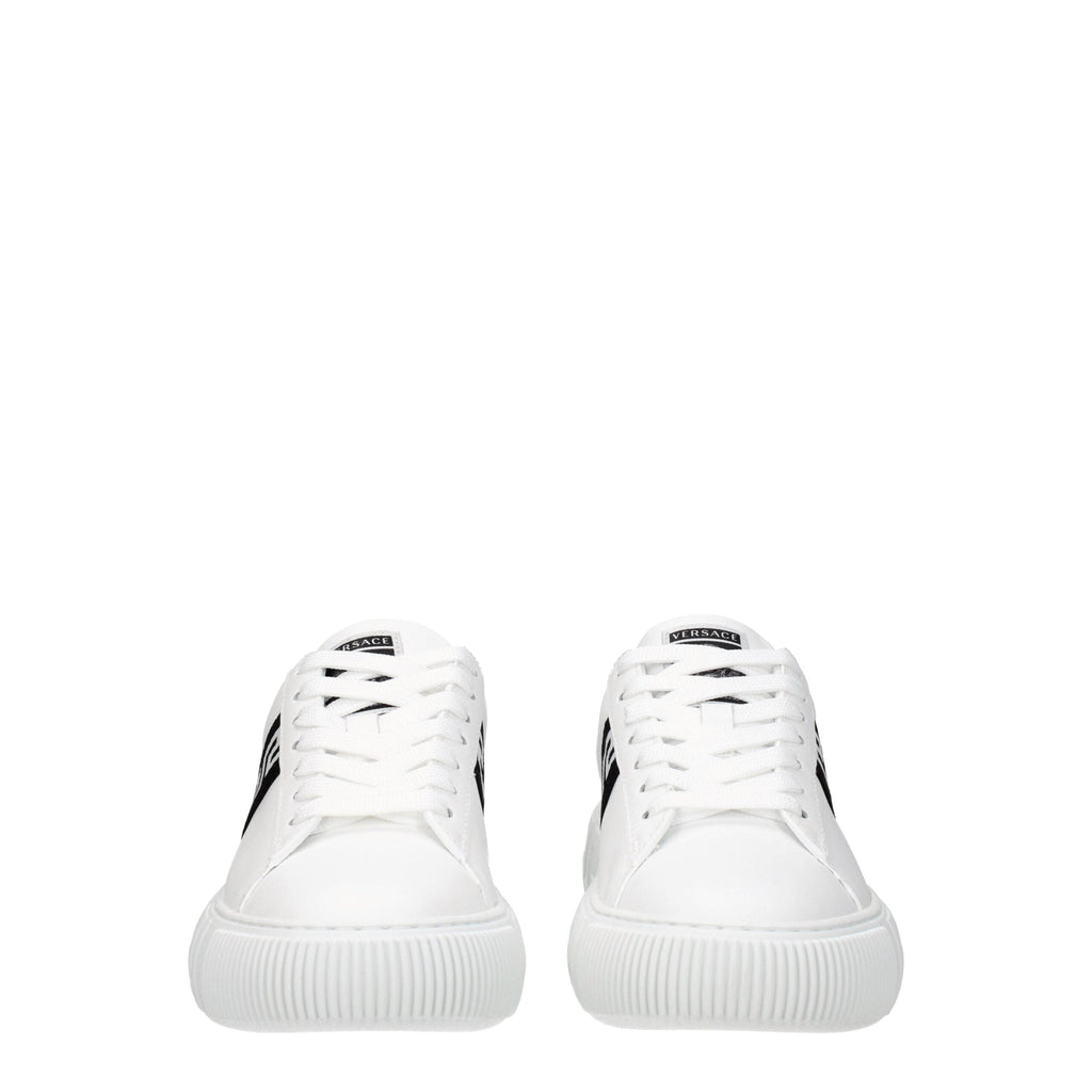 Versace White Leather Low Top Sneakers Versace