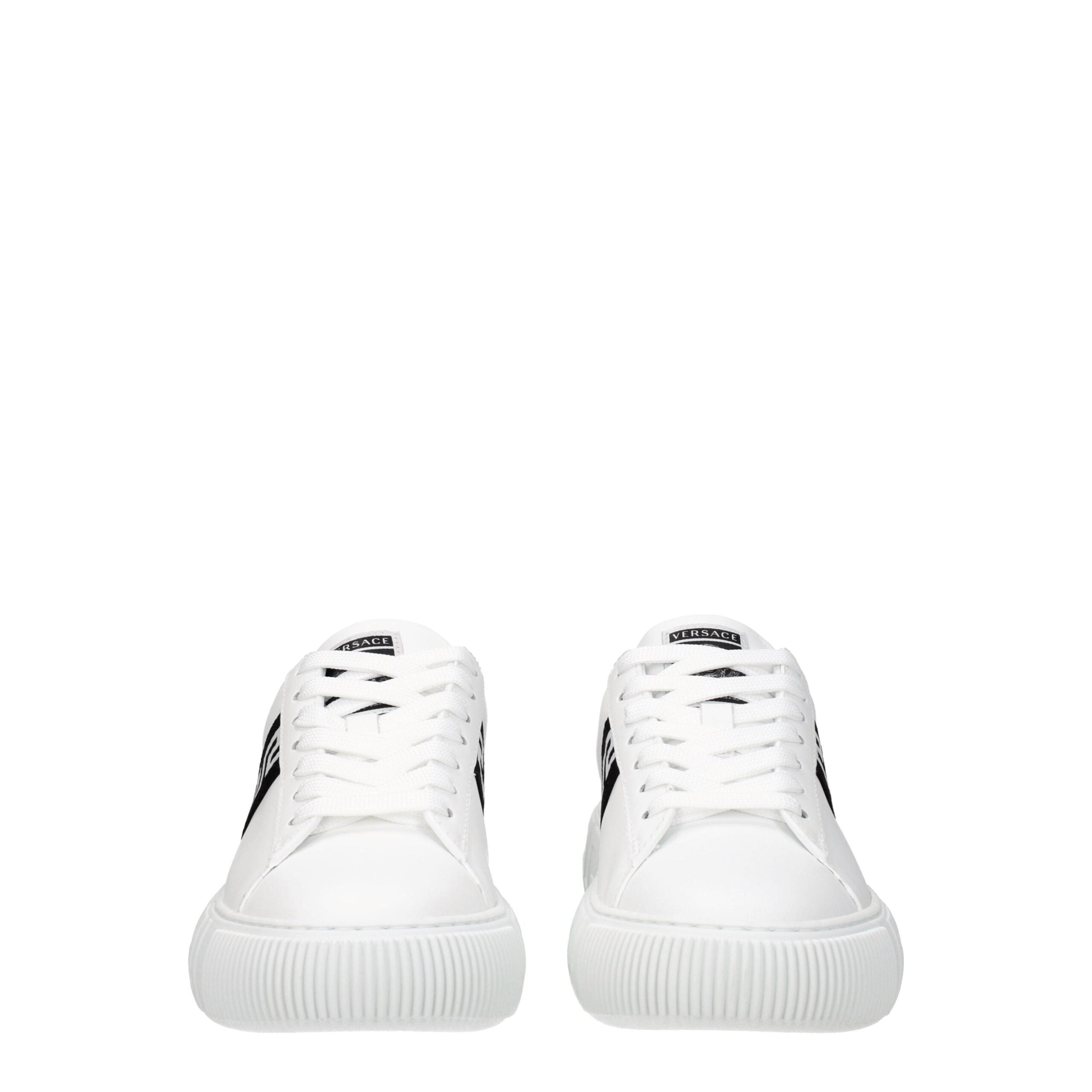 Versace White Leather Low Top Sneakers Versace