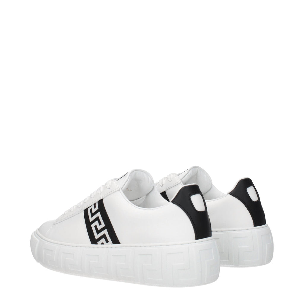 Versace White Leather Low Top Sneakers Versace