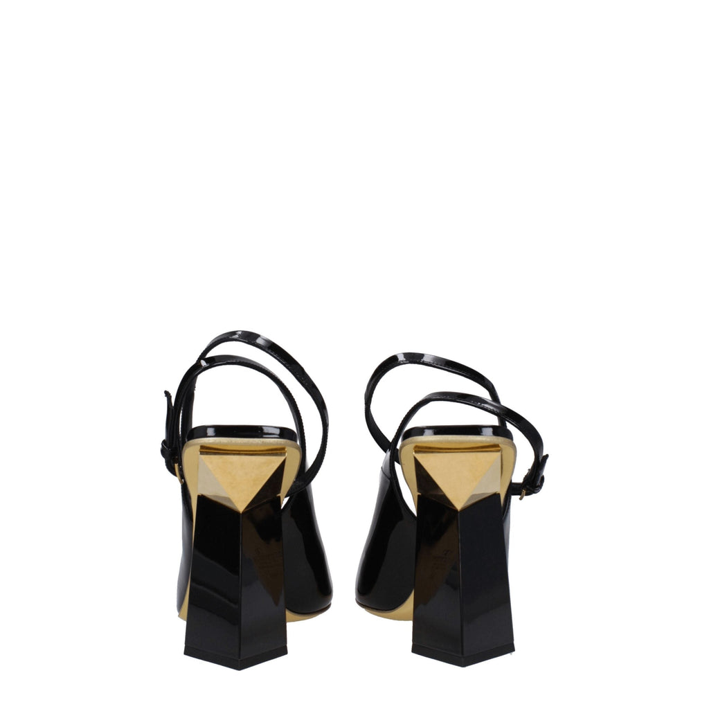 Valentino Garavani Black Leather Sandals Valentino Garavani