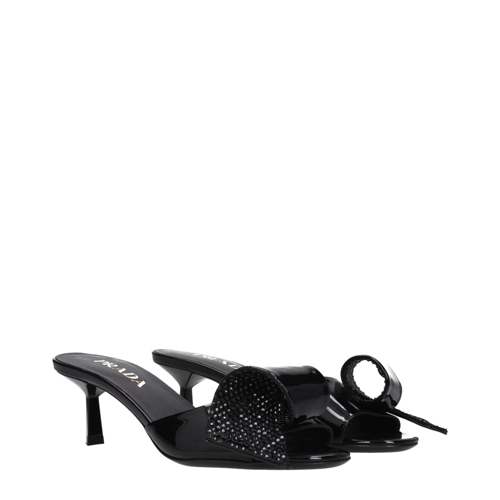 Prada Black Leather Sandals Prada
