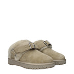 Burberry Green Leather Slippers Burberry