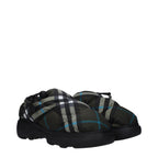 Burberry Green Fabric Slip-On Loafers Burberry