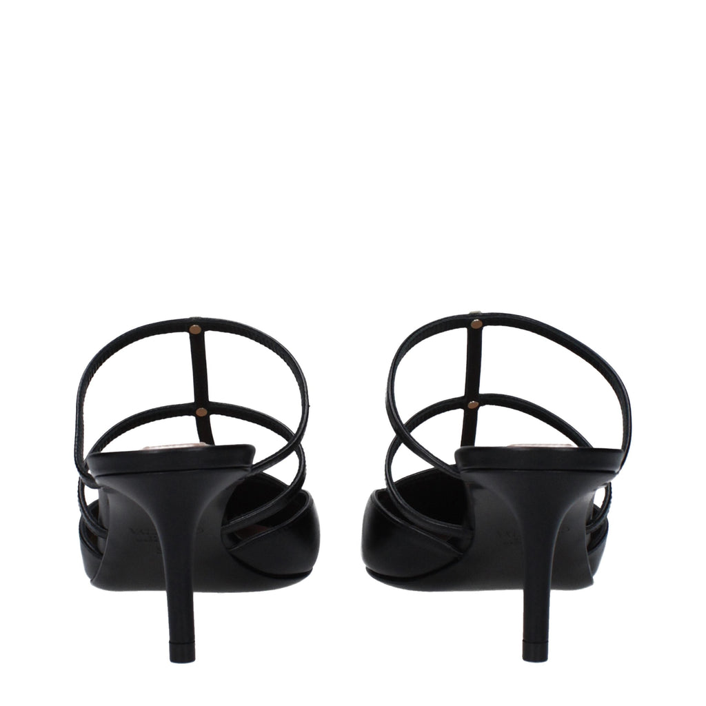 Valentino Garavani Black Leather Sandals Valentino Garavani
