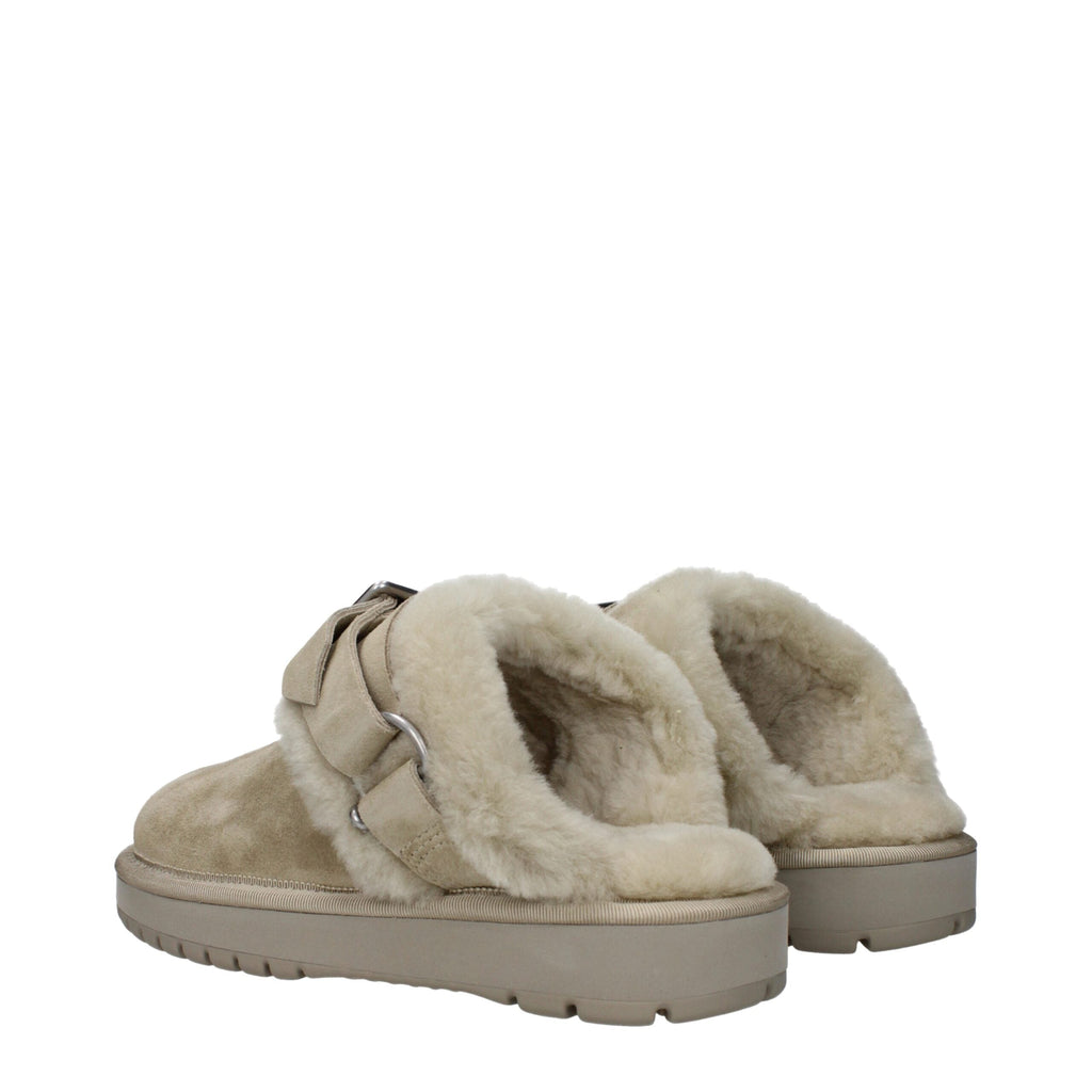 Burberry Green Leather Slippers Burberry