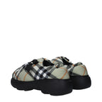 Burberry Green Fabric Slip-On Loafers Burberry