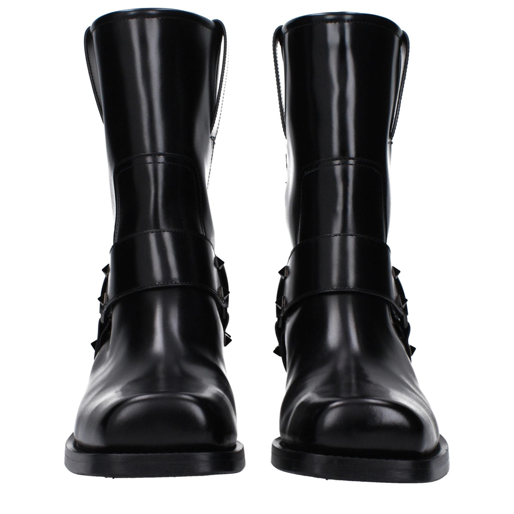 Valentino Garavani Black Leather Ankle Boots Valentino Garavani