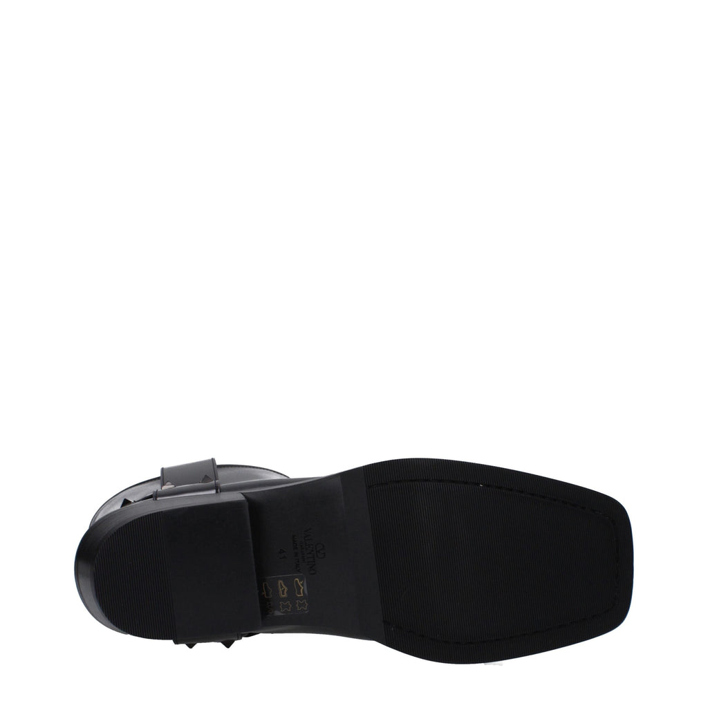 Valentino Garavani Black Leather Ankle Boots Valentino Garavani