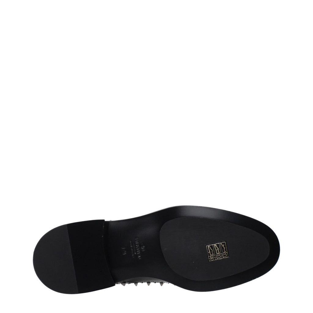 Valentino Garavani Black Leather Oxfords And Derbies Valentino Garavani